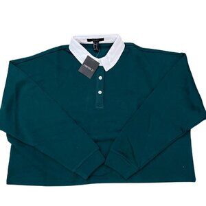 Forever 21 Cropped Rugby Fleece - Size Small